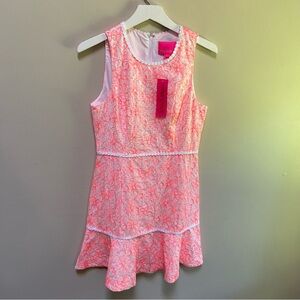 Lilly Pulitzer ~ new ~ Ellen Flounce Dress in Cantaloupe Lasercut Dot in size 4